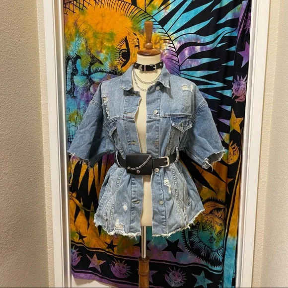 🌈 Lovely denim distressed jacket - Picture 4 of 11